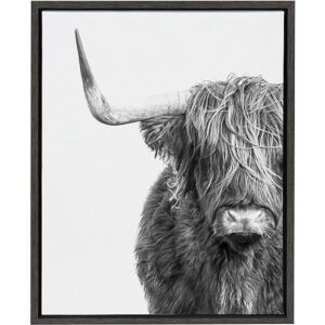 Kate and Laurel Sylvie Highland Cow Lienzo enmarcado con_1