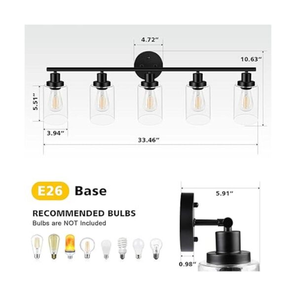 Unicozin Modernas luces de pared de color negro mate 5