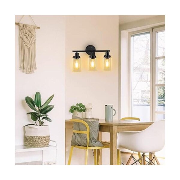 Unicozin 3 luces de tocador lámpara de pared negra con_6