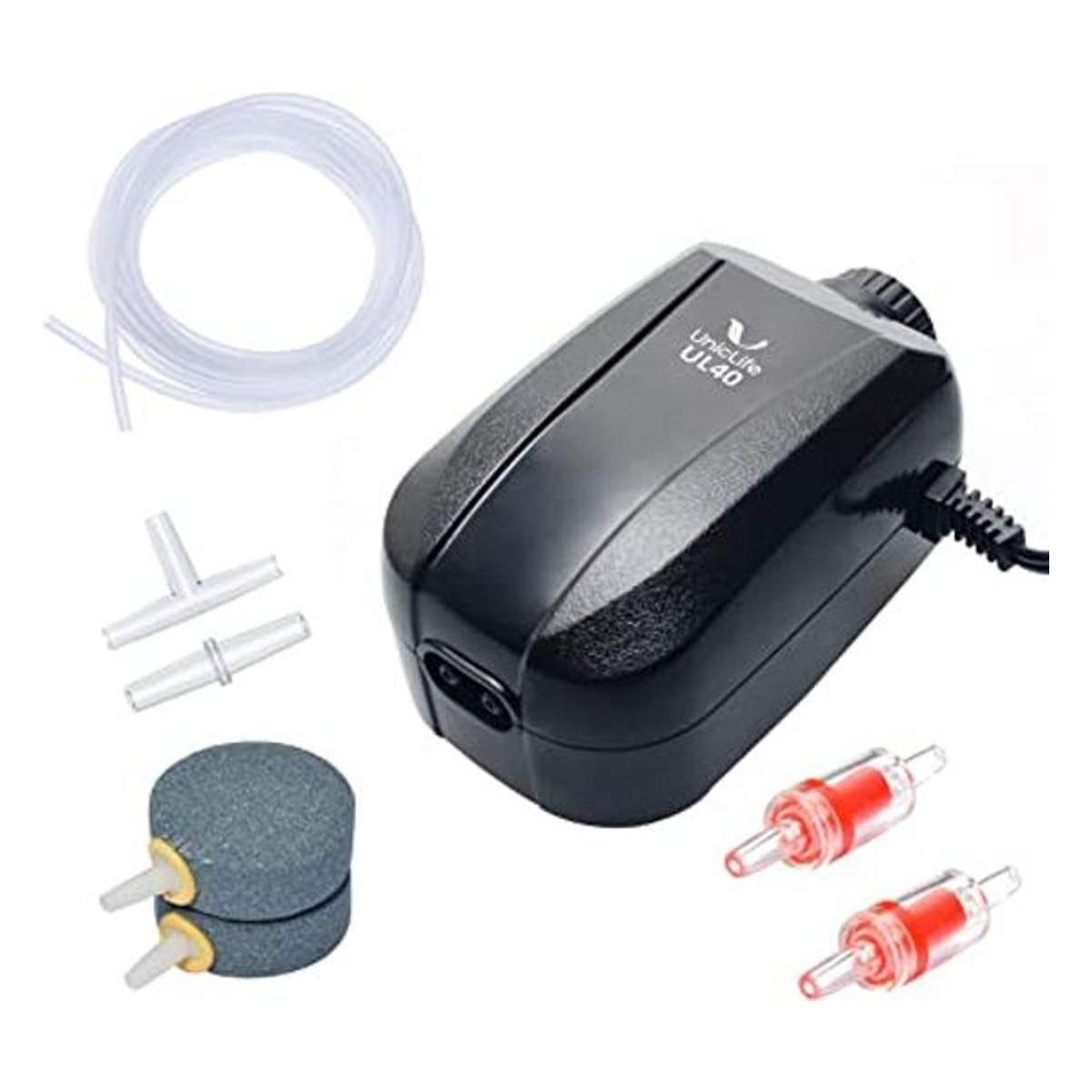 Uniclife Aquarium Air Pump Adjustable Quiet Oxygen Aerator