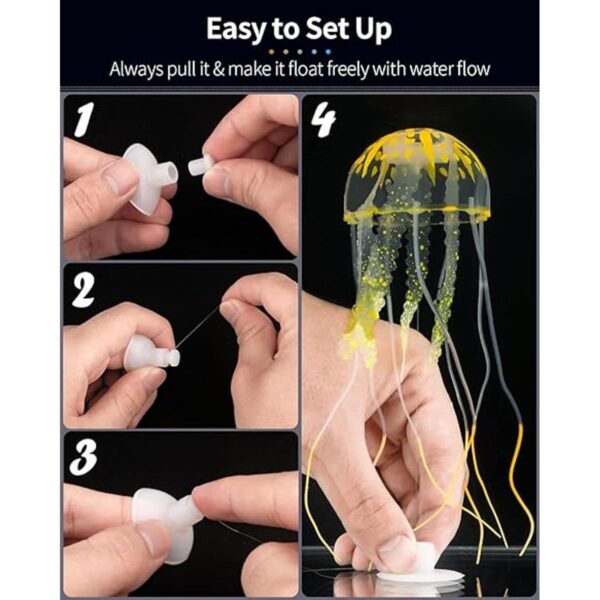 Uniclife 6 PCS Colorful Jellyfish Ornament with Glowing_5