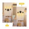 Unicozin 3 luces de tocador lámpara de pared negra con_4
