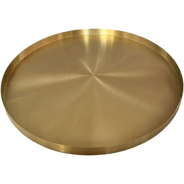 UniDes Bandeja redonda dorada bandeja decorativa de_1