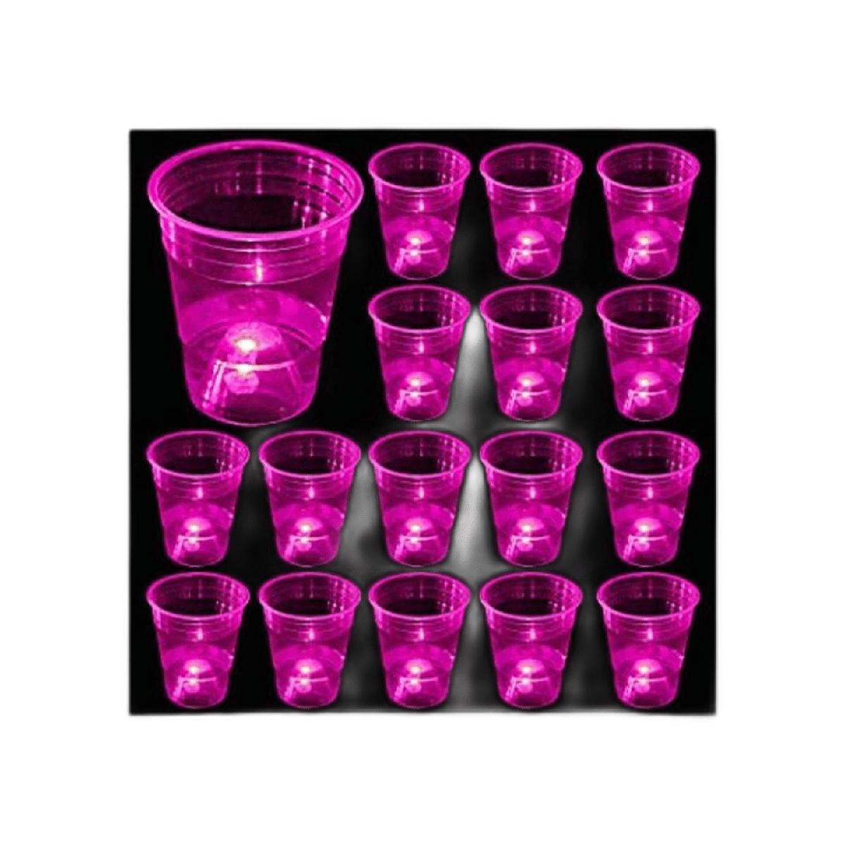 Unbrands rosa Juego de tazas que brillan en la oscuridad