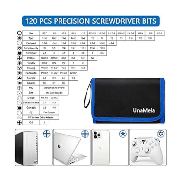 Unamela Juego de destornilladores de precisión kit de_2