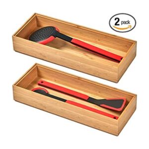 Cajas organizadoras de bambú para cajones de cocina con_1