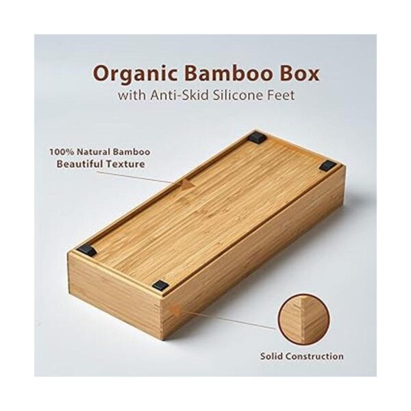 Cajas organizadoras de bambú para cajones de cocina con_3