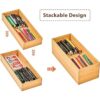 Cajas organizadoras de bambú para cajones de cocina con_5