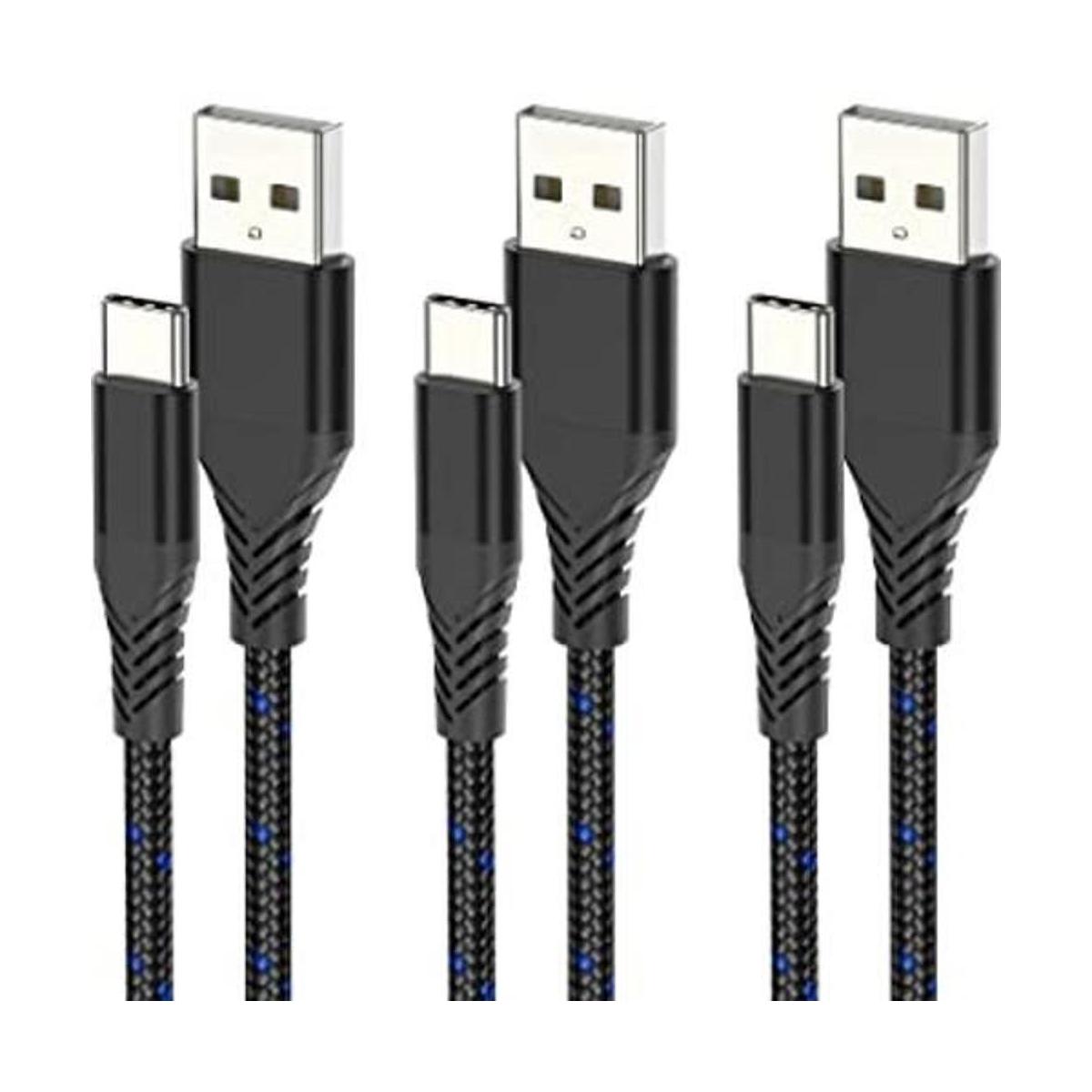 Cable de carga USB C de 3 pies paquete de 3 unidades