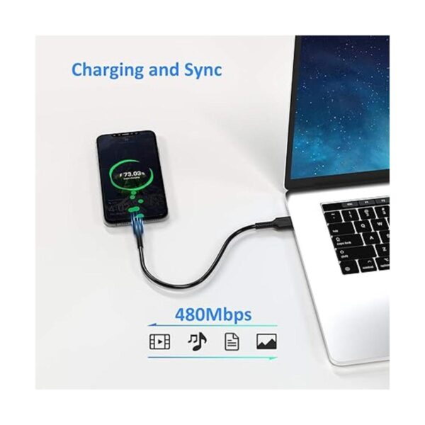 Cable USB C corto de 1 pie de carga rápida paquete de 5