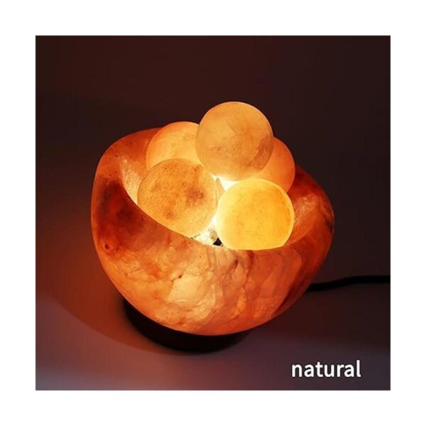 UMAID Lámpara de sal natural del Himalaya con 6 bolas de