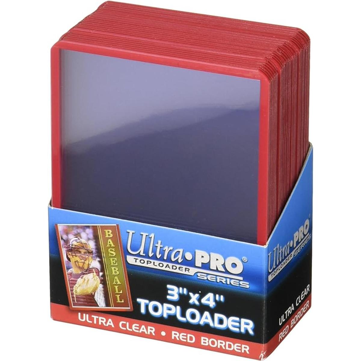 Ultra Pro 3 x 4 Toploader borde color rojo 25 ct