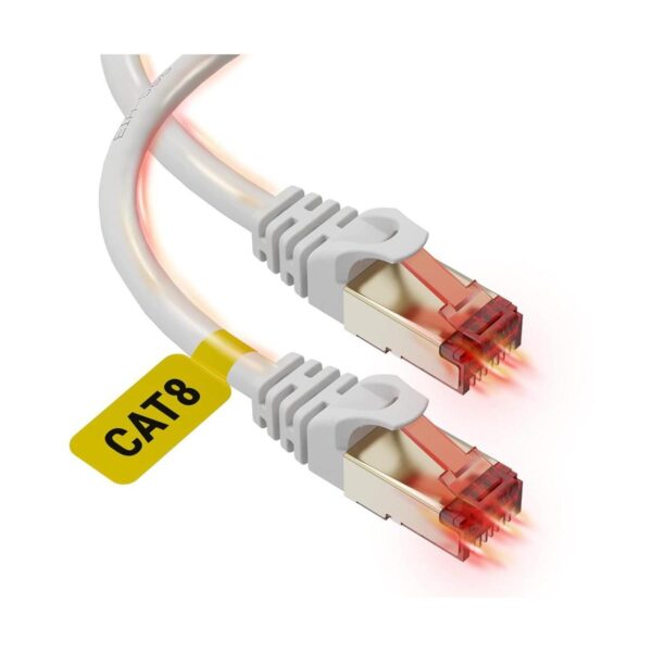 Cable Ethernet Cat8 de 3 pies paquete de 2 conectores_1