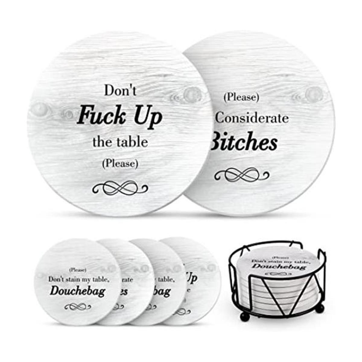 Posavasos divertidos para bebidas absorbentes con soporte