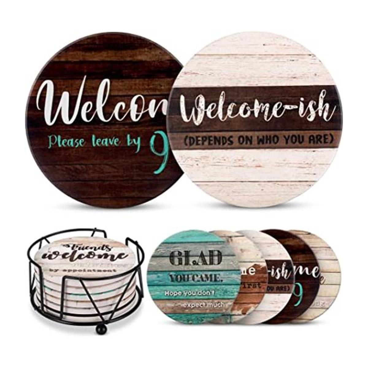 Posavasos divertidos para mesa de café 6 posavasos de