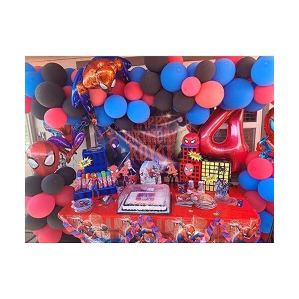 Kit de arco de globo rojo azul y negro 104 tiras de_4