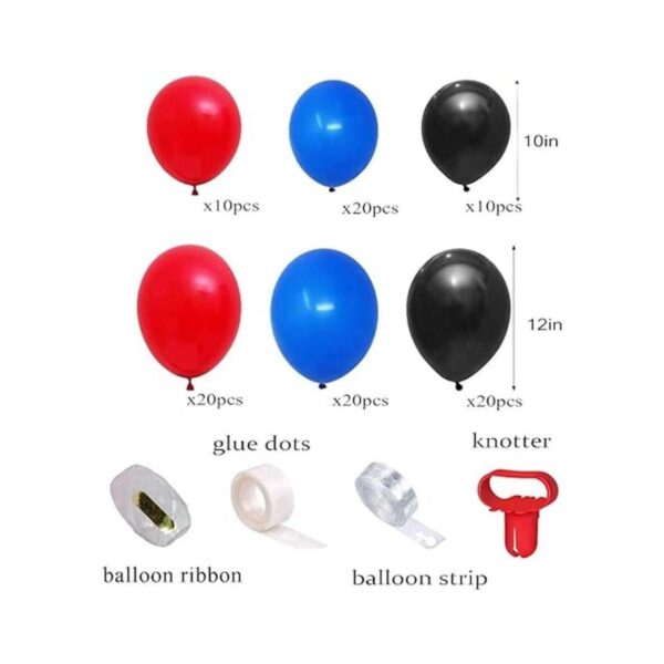 Kit de arco de globo rojo azul y negro 104 tiras de_2