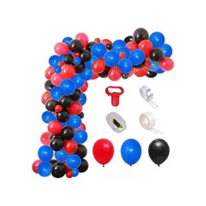 Kit de arco de globo rojo azul y negro 104 tiras de_1