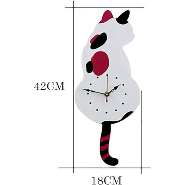 Ukey Reloj de pared creativo de acrílico para gatos con