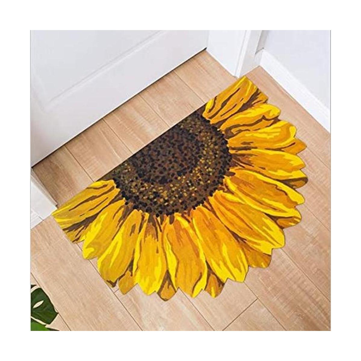 Ukeler Felpudo de interior amarillo girasol para puerta
