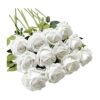 Ukeler 12 rosas artificiales de color blanco rosas_1
