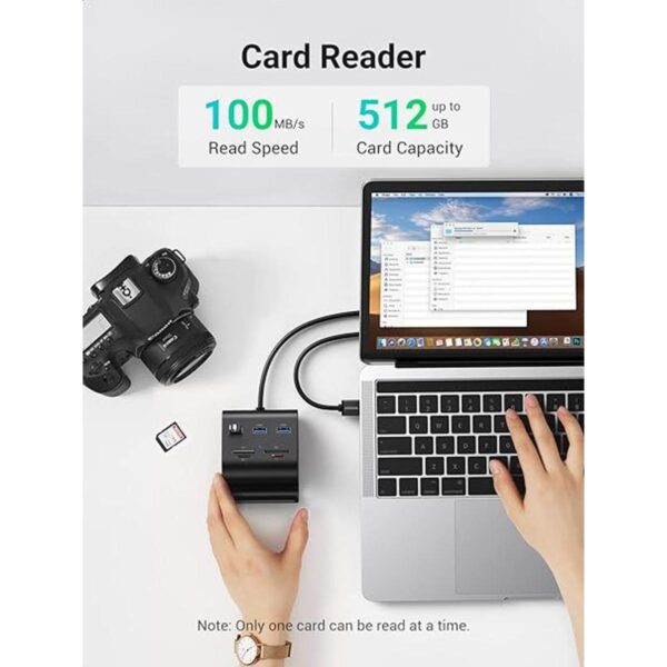 UGREEN Lector de tarjetas USB 3.0 Hub 3 puertos con_4