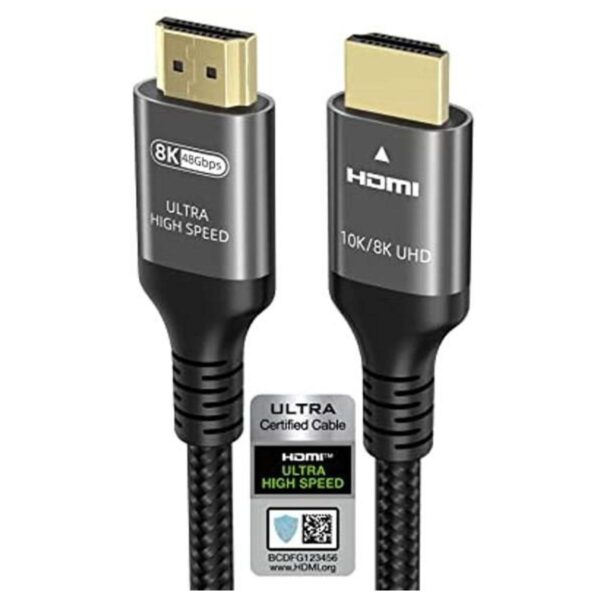 Cable HDMI de 10k 8k 4k de 3.3 pies certificado 48Gbps_1