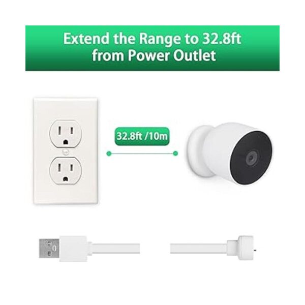 UYODM Cable de alimentación compatible con Nest Cam_3
