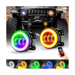 UTVJATV Luces antiniebla LED halo de 4 pulgadas para Jeep_1