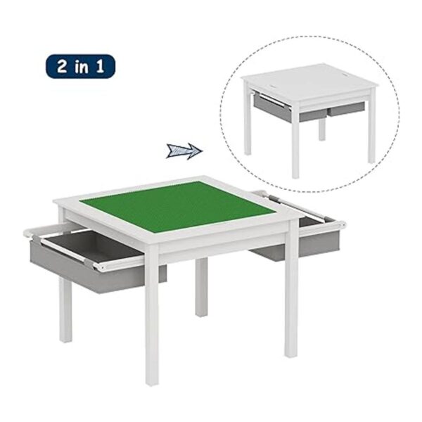 UTEX Mesa de juegos 2 en 1 para niños con cajones de_5