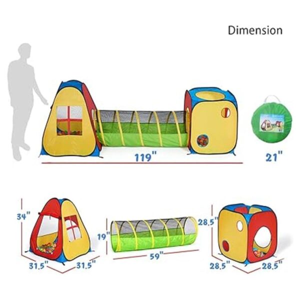 Utex 3 en 1 Tienda de campaña inflable con túnel y piscina_4