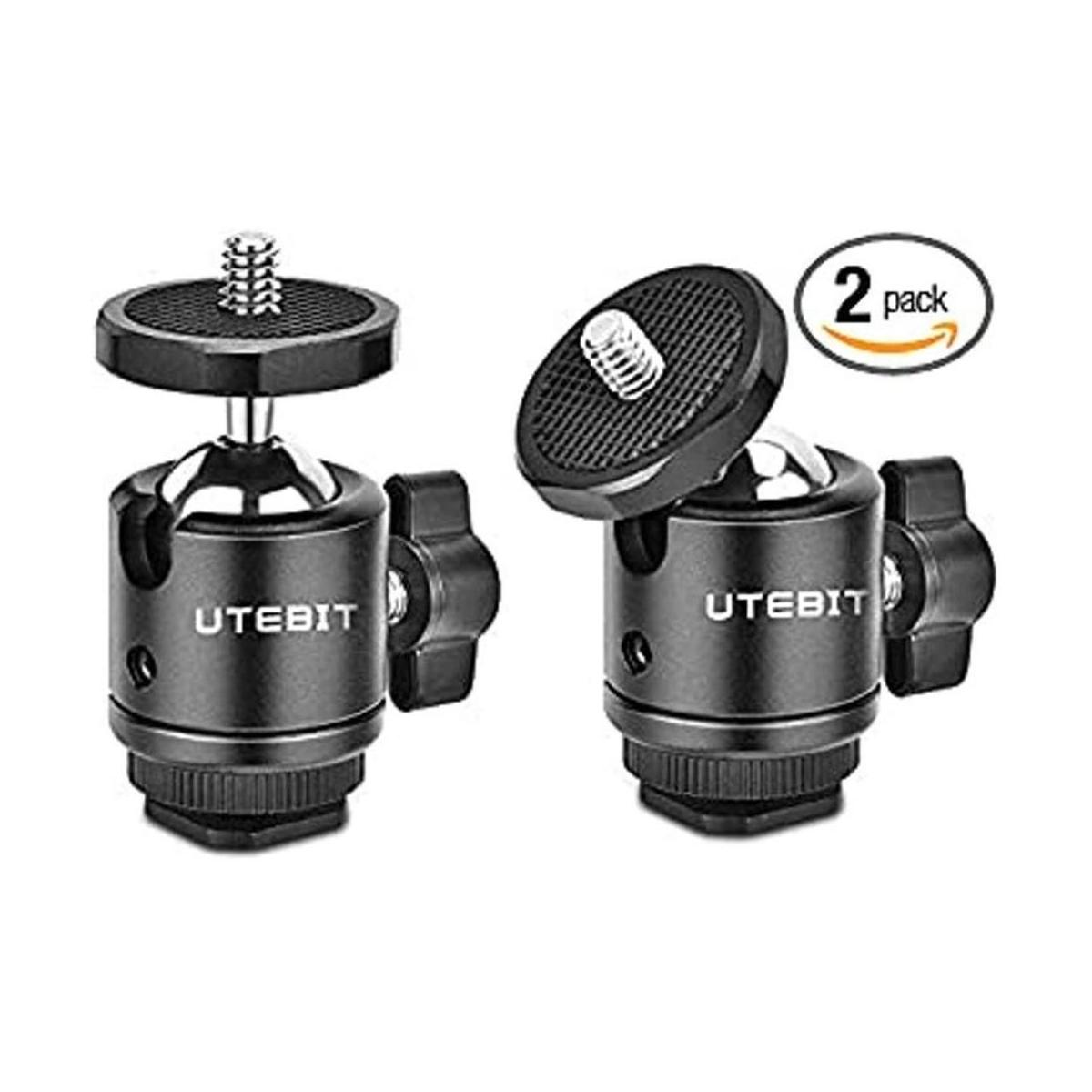 UTEBIT Paquete de 2 mini cabezales de bola con adaptador