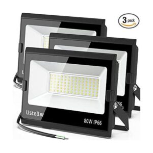 Ustellar Paquete de 3 luces LED de inundación de 80 W para_1