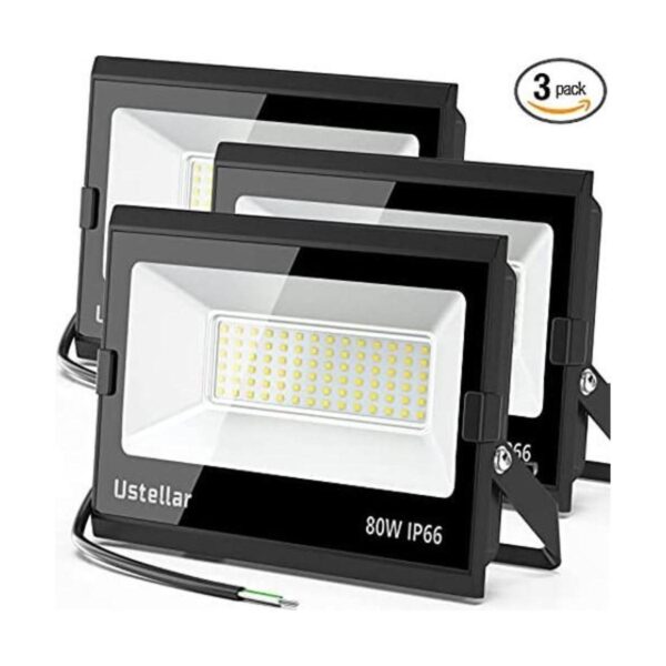 Ustellar Paquete de 3 luces LED de inundación de 80 W para_1