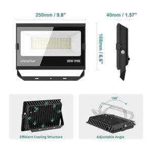 Ustellar Paquete de 3 luces LED de inundación de 80 W para_4