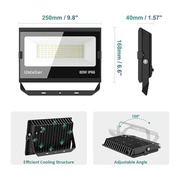 Ustellar Paquete de 3 luces LED de inundación de 80 W para_4