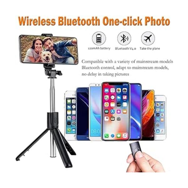 USTINE Portable Selfie Stick Tripod with Wireless Remote_2