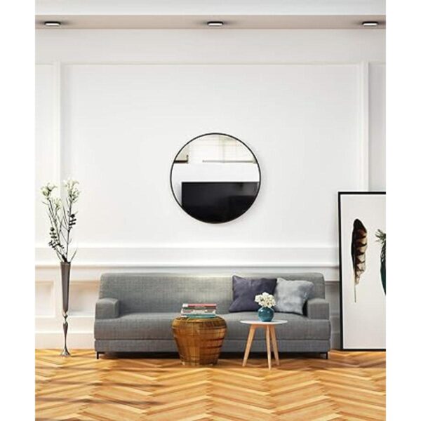 USHOWER Espejo circular para pared espejo redondo negro_6