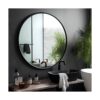 USHOWER Espejo circular para pared espejo redondo negro_2