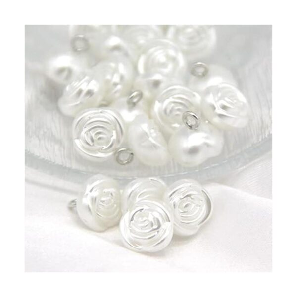 USOSOU Botones de perlas de flor rosa de 0.394 in botones_4