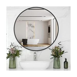 USHOWER Espejo circular para pared espejo redondo negro_1