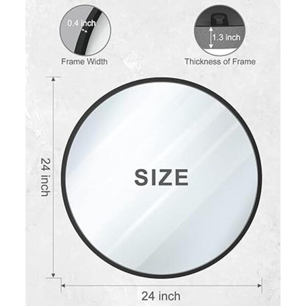 USHOWER Espejo circular para pared espejo redondo negro_3
