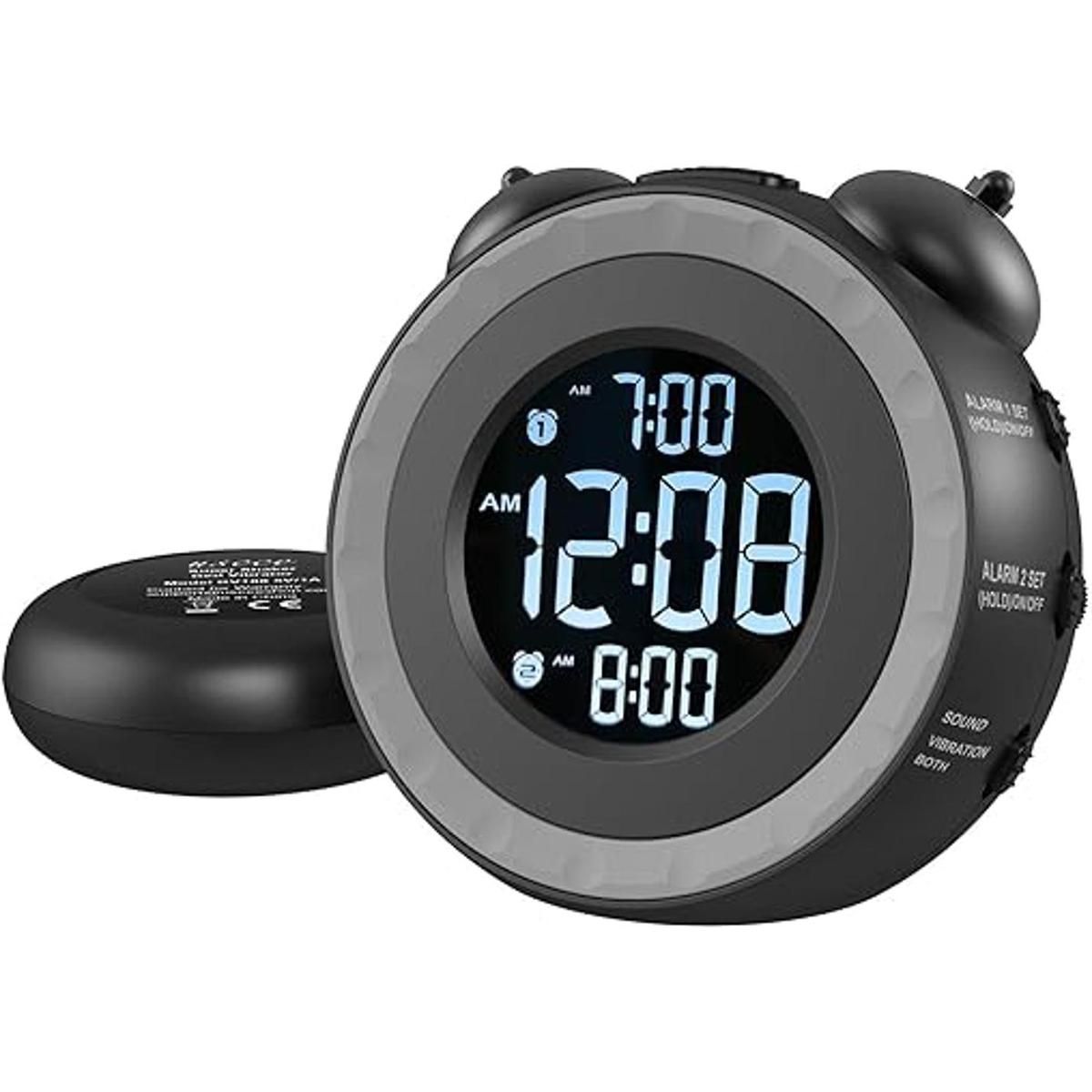 USCCE Reloj despertador dual ruidoso con agitador de cama