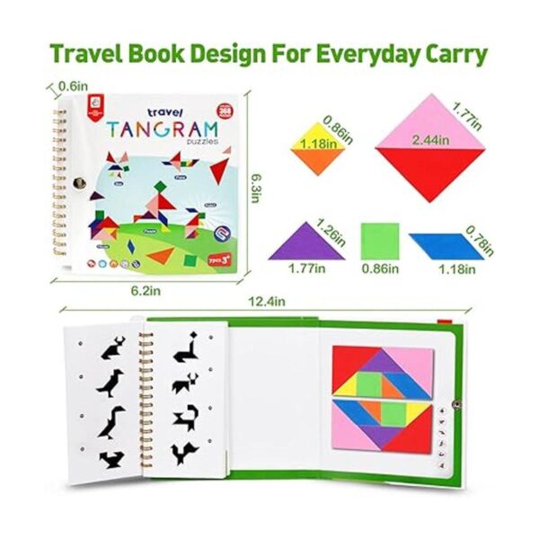 USATDD Rompecabezas Tangram de viaje con 2 juegos bloques_2