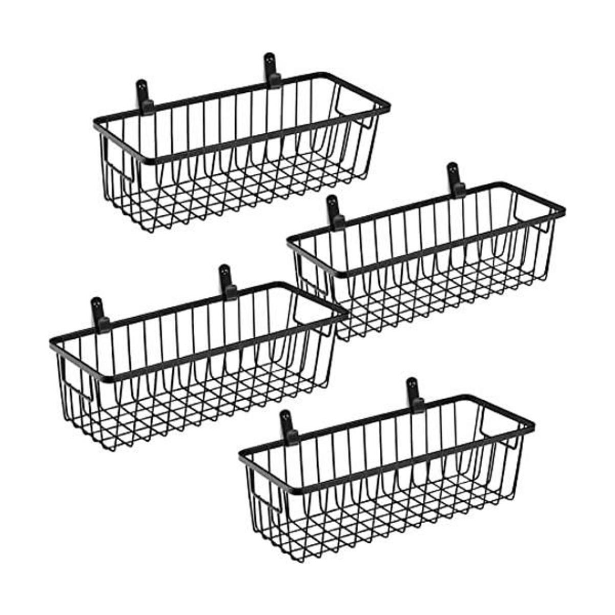 Canasta de alambre de metal para casa de campo con soporte