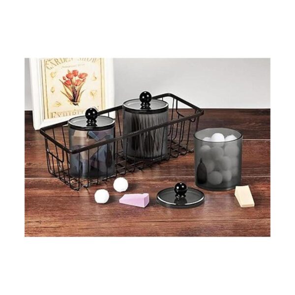 Paquete de 6 tarros de boticario Qtip para baño con