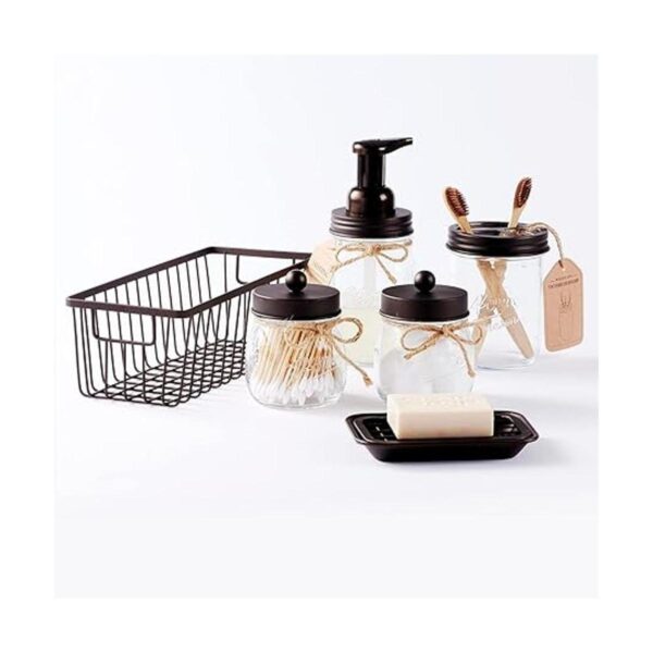 Mason Jar Juego de accesorios de baño 6 piezas