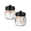 SheeChung dispensador de hisopos Vidrio Negro Paquete