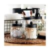 SheeChung dispensador de hisopos Vidrio Negro Paquete