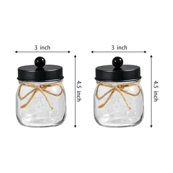 SheeChung dispensador de hisopos Vidrio Negro Paquete